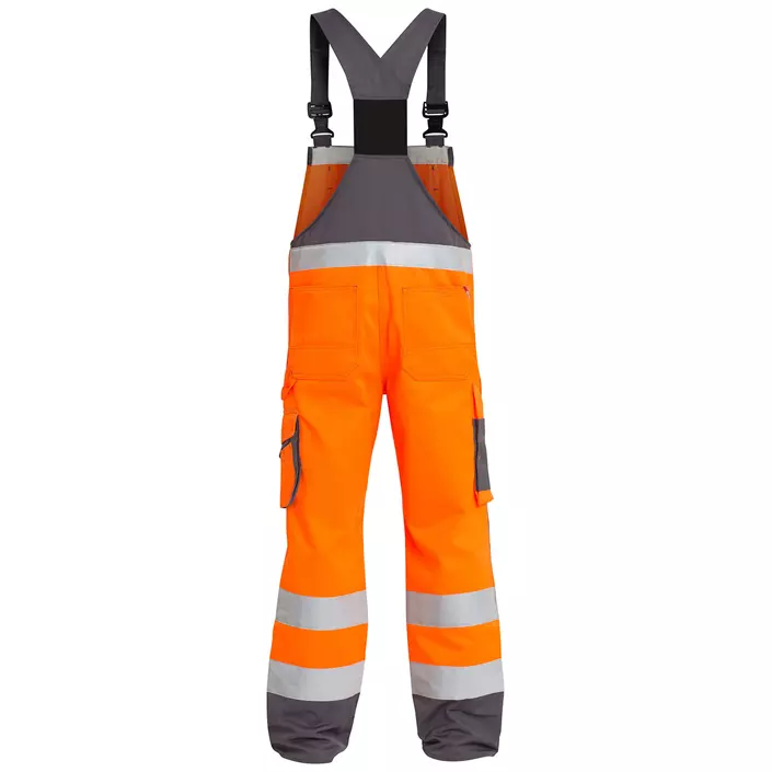 Engel work bib and brace trousers, Hi-vis orange/Grey, large image number 1