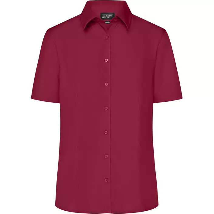 James & Nicholson women's short-sleeved Modern fit shirt, Burgundy, large image number 0