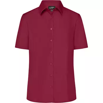 James & Nicholson women's short-sleeved Modern fit shirt, Burgundy