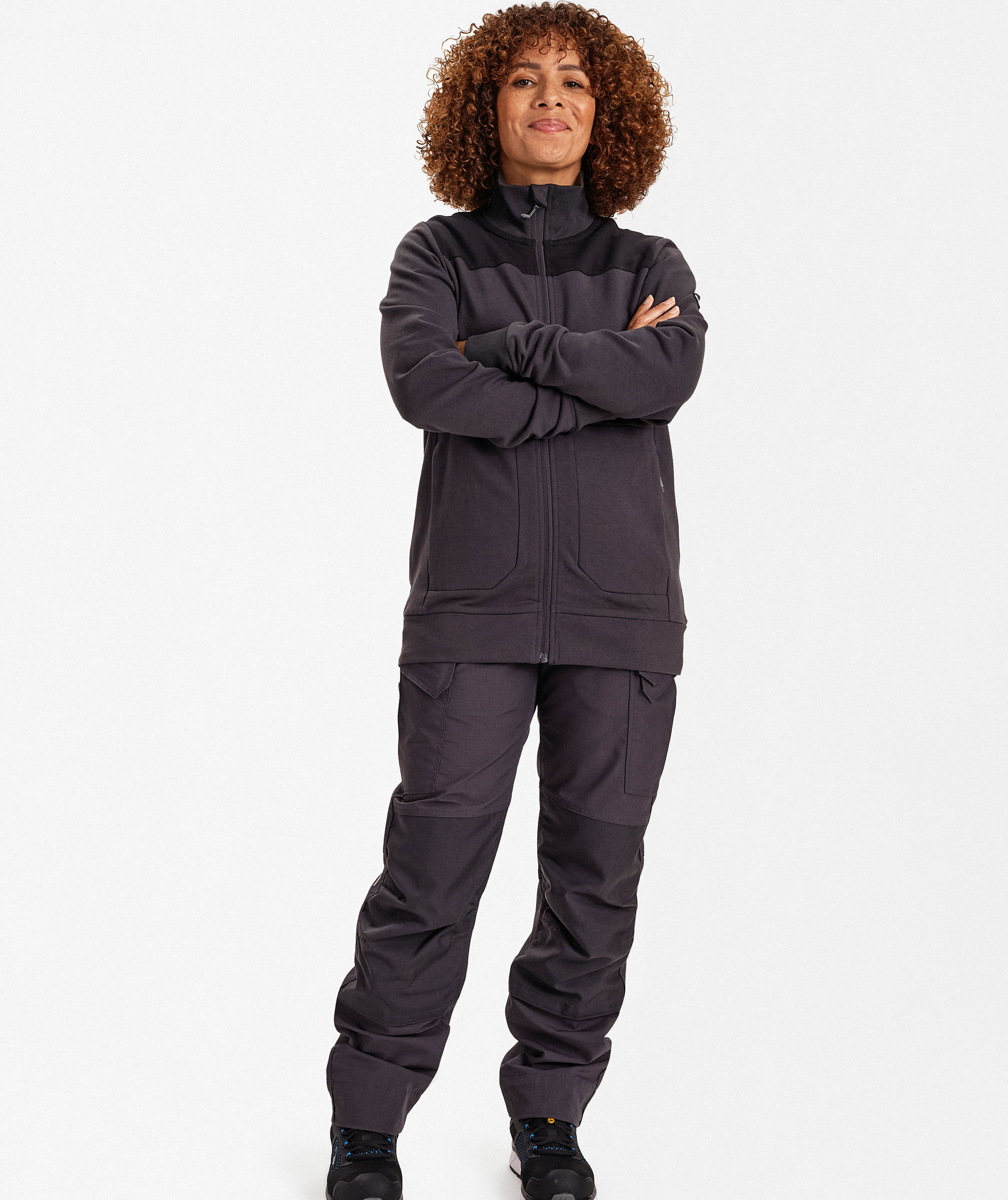 Engel Entire sweat cardigan dam, Anthracite Grey/Black, large image number 2