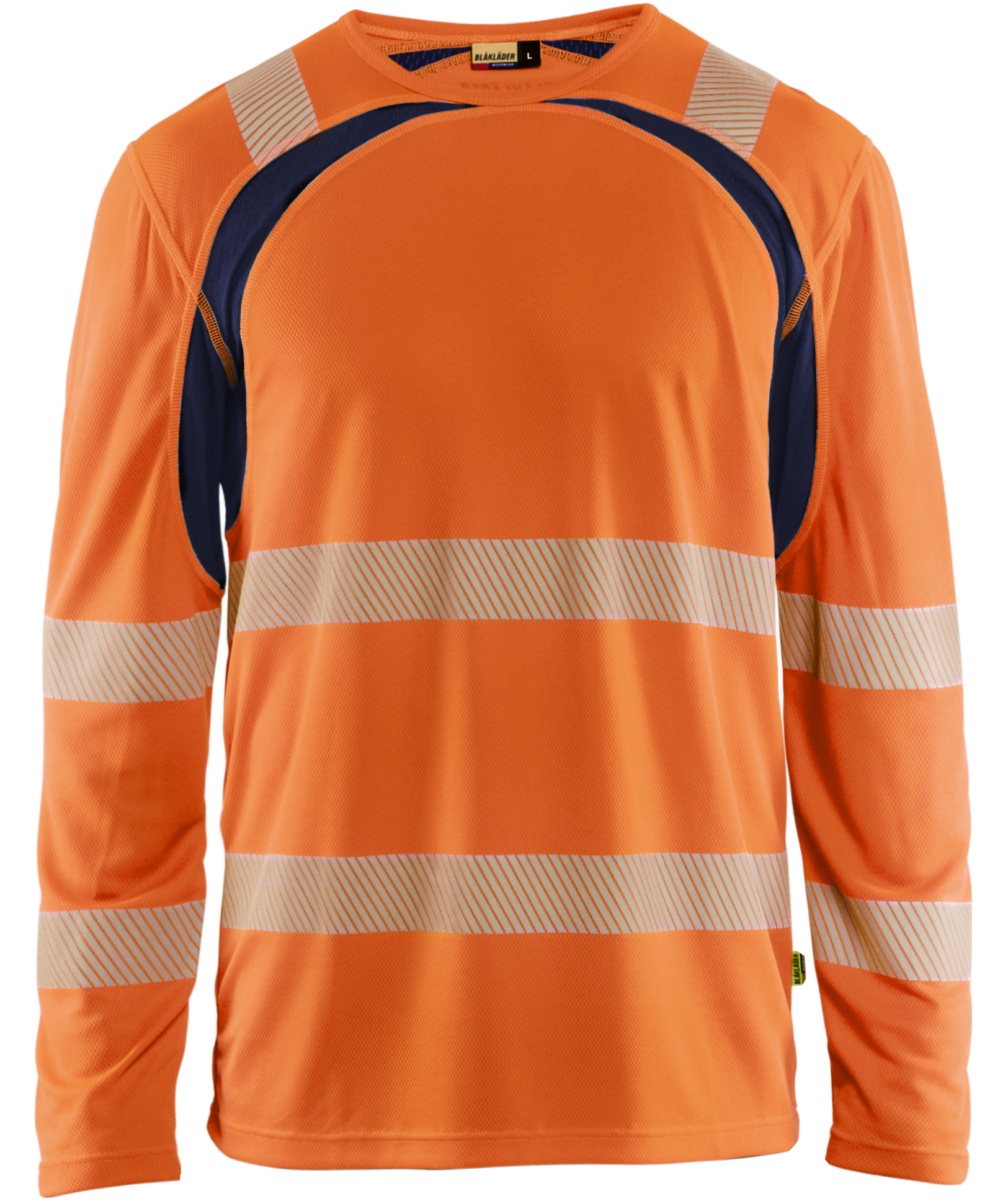 Bl&aring;kl&auml;der long-sleeved T-shirt, Hi-Vis Orange/Navy, large image number 0