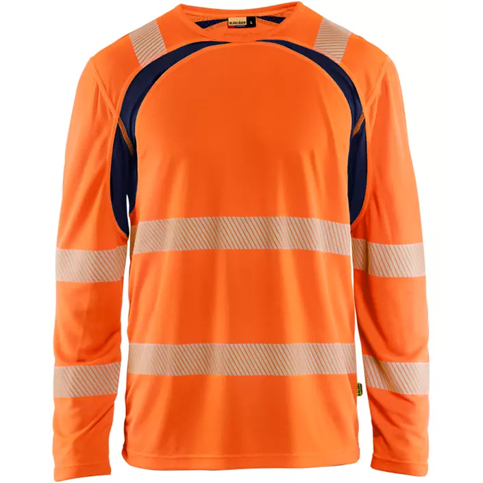 Blåkläder langermet T-skjorte, Hi-Vis Orange/Marine, large image number 0