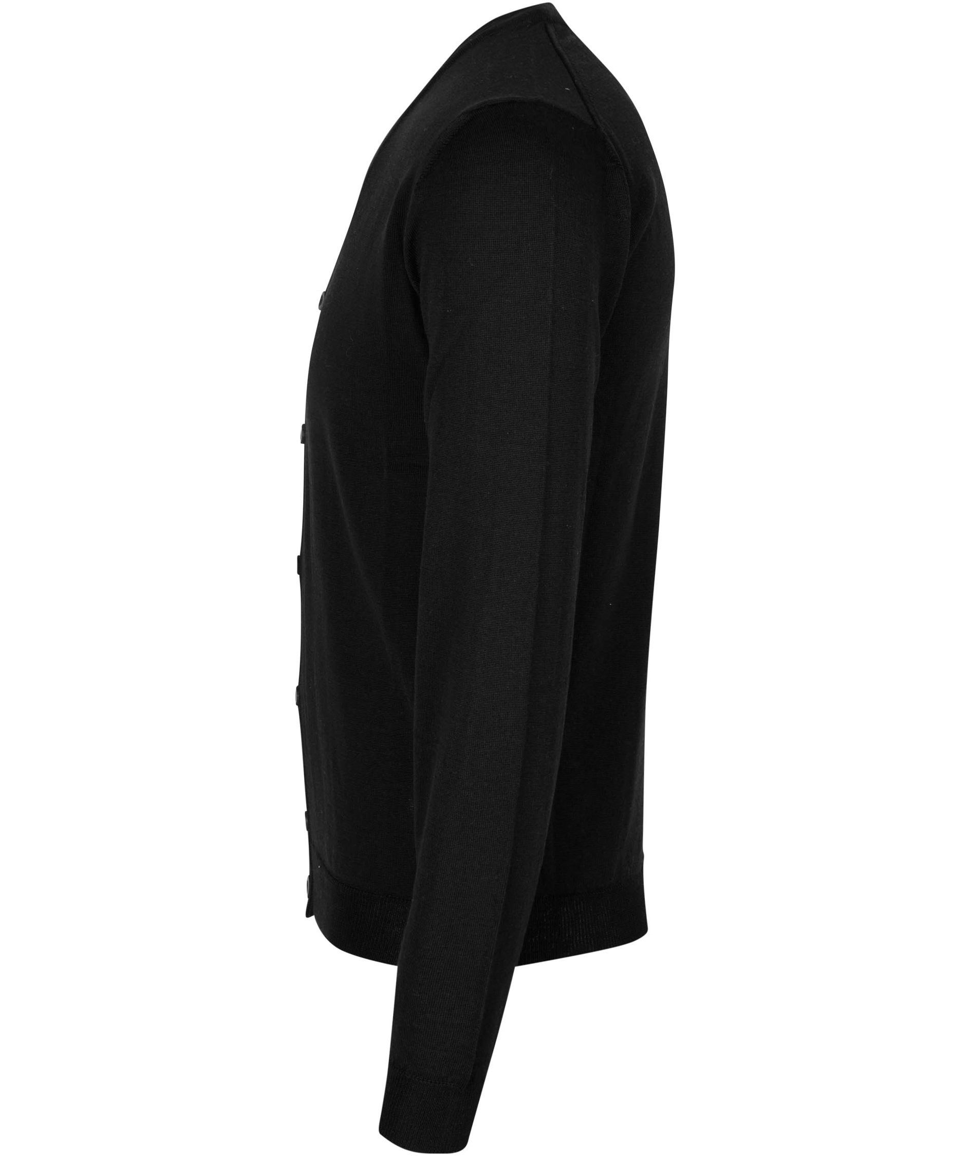 ID stickad cardigan med merinoull, Svart, large image number 2