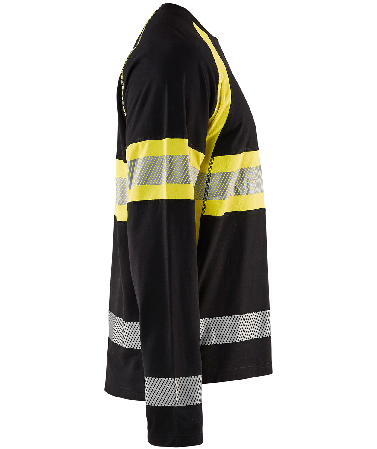 Bl&aring;kl&auml;der lang&aelig;rmet T-shirt, Sort/Hi-Vis Gul, large image number 2