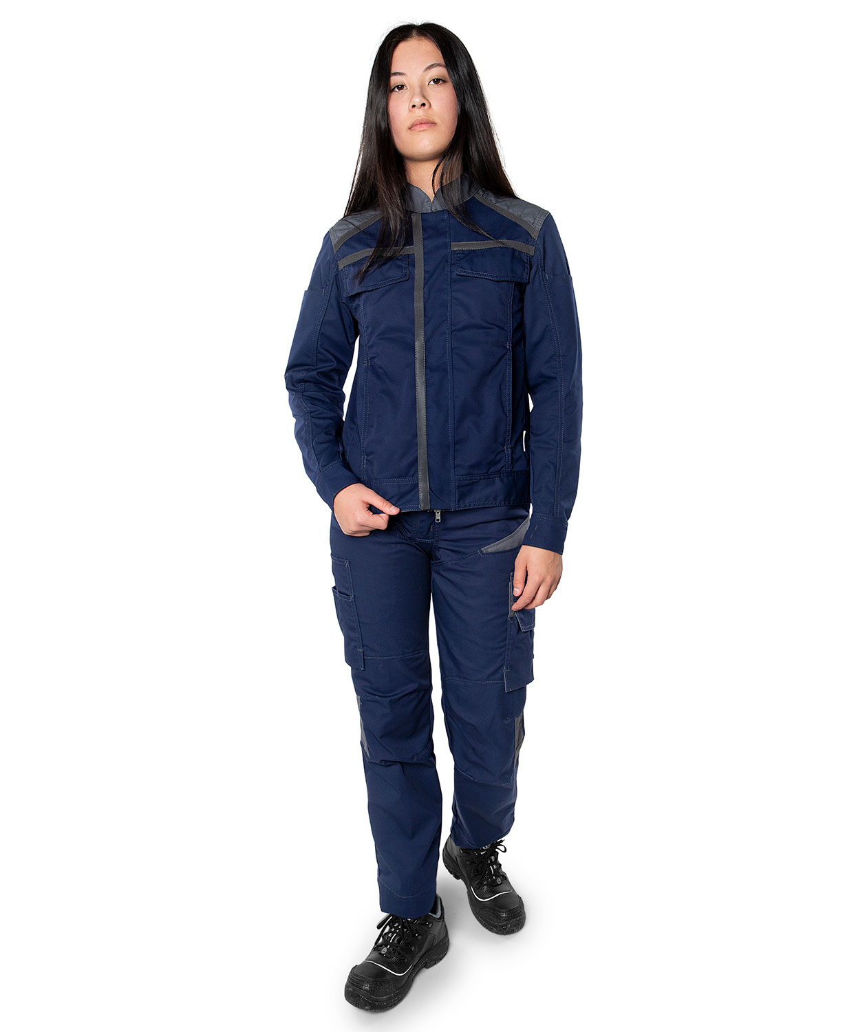 Fristads women's work jacket, Marine Blue/Grey, large image number 2