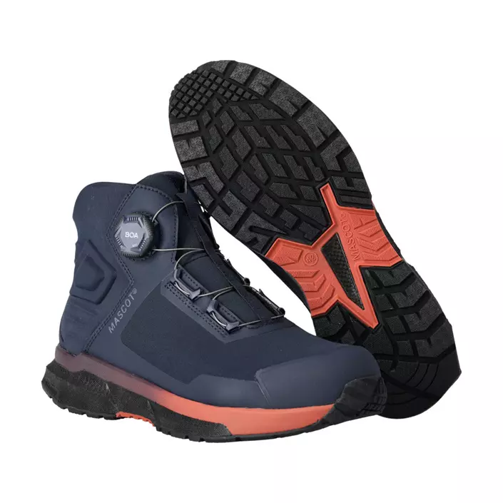 Mascot Customized sikkerhedsstøvle S3S, Mørk marine/bordeaux, large image number 0