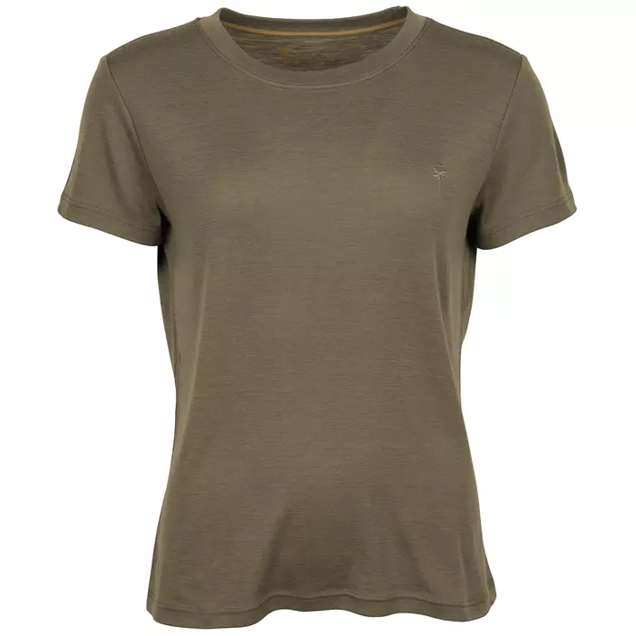 Pinewood dame T-shirt med merinould, Grøn, large image number 0