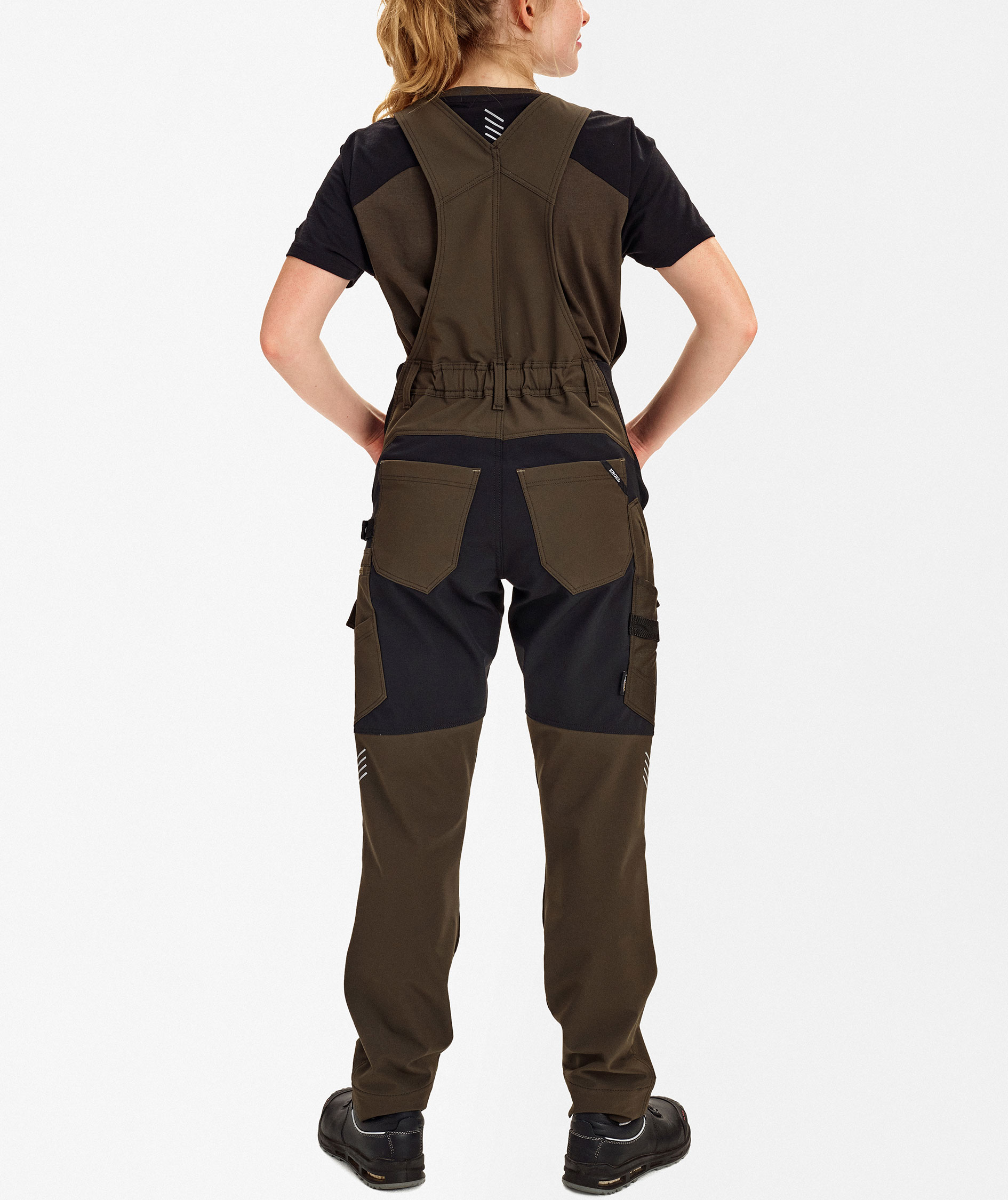 Engel Entire women's bib and brace  full stretch, Forest Green/Black, large image number 3