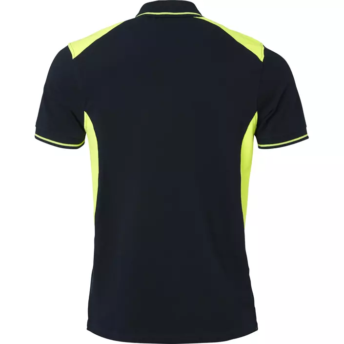 Top Swede polo T-shirt 213, Navy/Hi-Vis gul, large image number 1