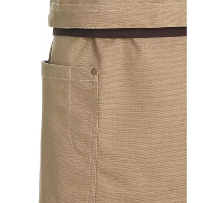 Kentaur Raw bib apron with pockets, Khaki, Khaki, large image number 2