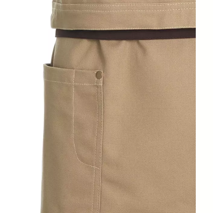 Kentaur Raw bib apron with pockets, Khaki, Khaki, large image number 2
