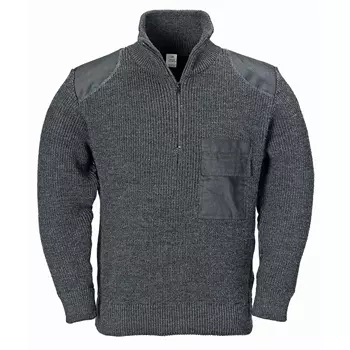 Terrax knit sweater with zipper, Anthracite