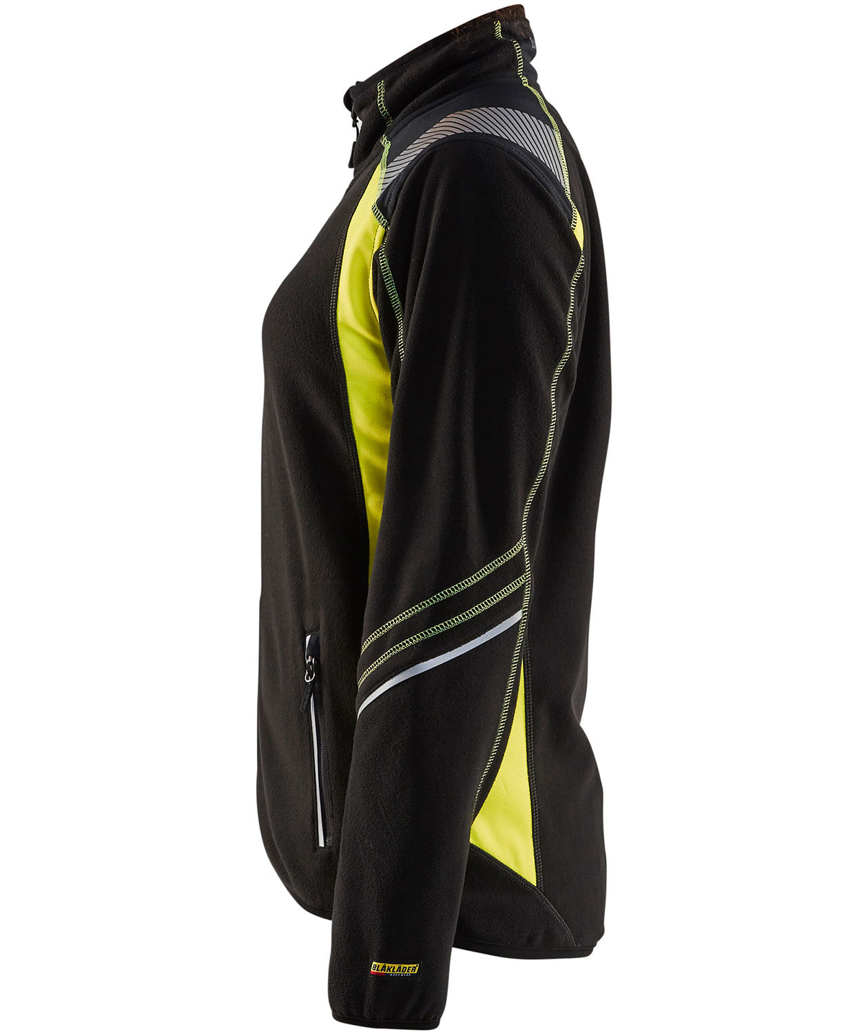 Bl&aring;kl&auml;der women's fleece jacket, Black/Yellow, large image number 2