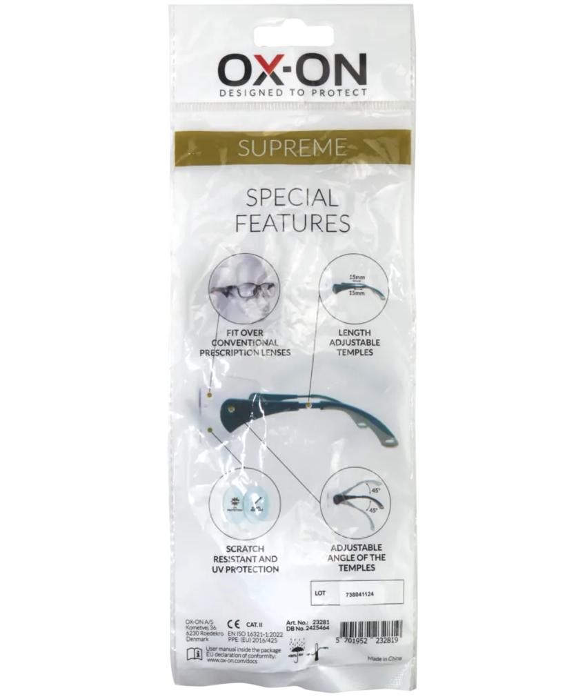 OX-ON OTG Supreme safety glasses, Black, Black, large image number 8