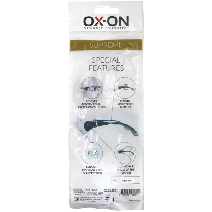 OX-ON OTG Supreme sikkerhetsbriller, Svart, Svart, large image number 8