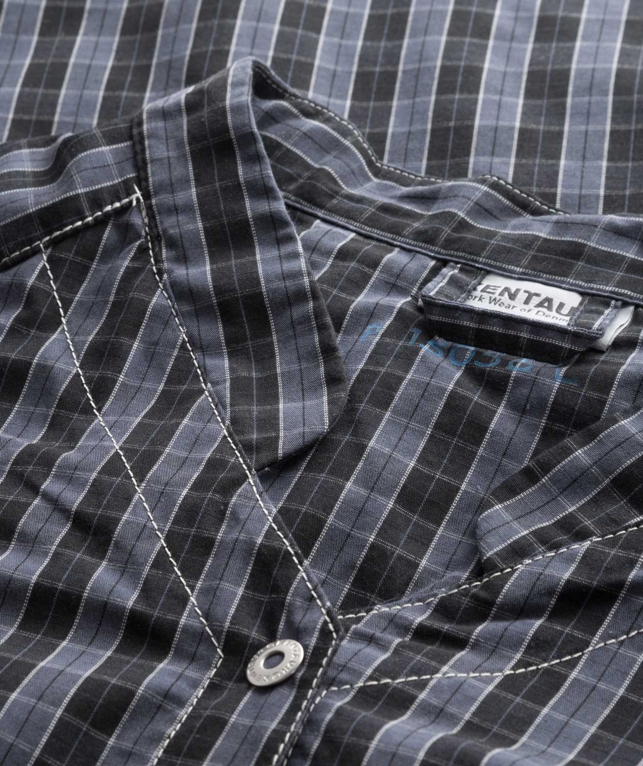 Kentaur short-sleeved women's shirt, Black/Blue checkered, large image number 3