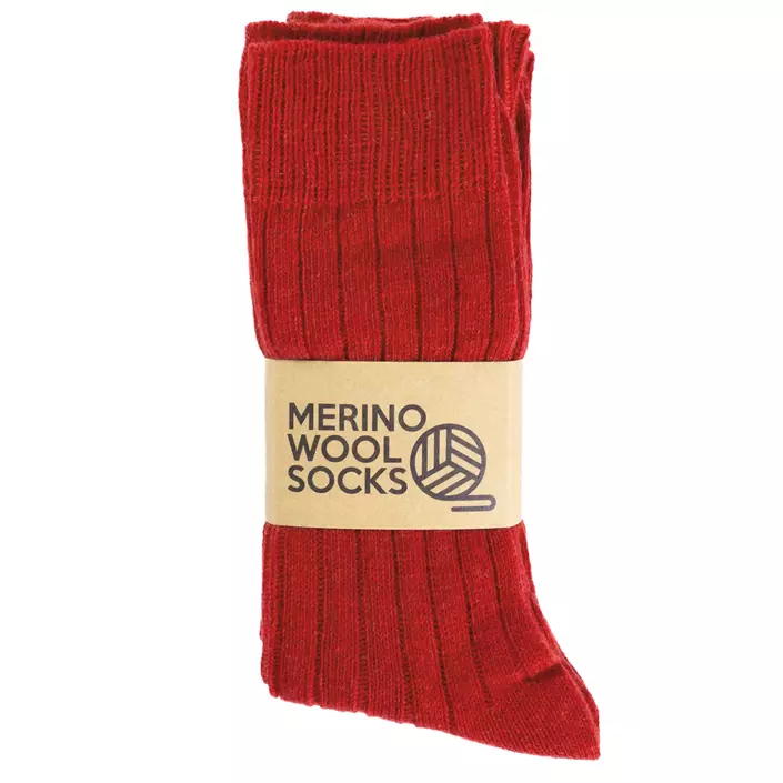 3-pack sokker med merinoull, Tomato Red, large image number 1