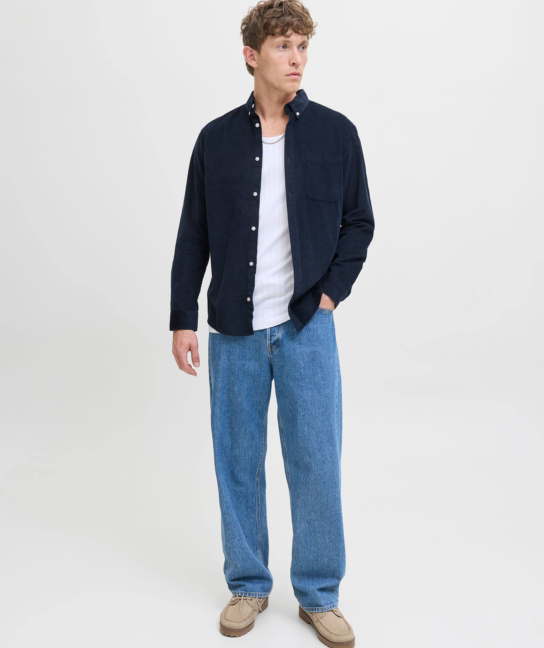 Jack & Jones JJECLASSIC Corduroy shirt, Sky Captain
