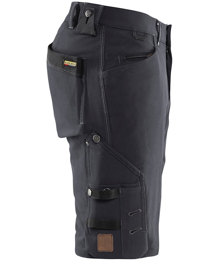 Bl&aring;kl&auml;der arbejdsshorts X1900 full stretch, M&oslash;rkegr&aring;/Sort, large image number 3