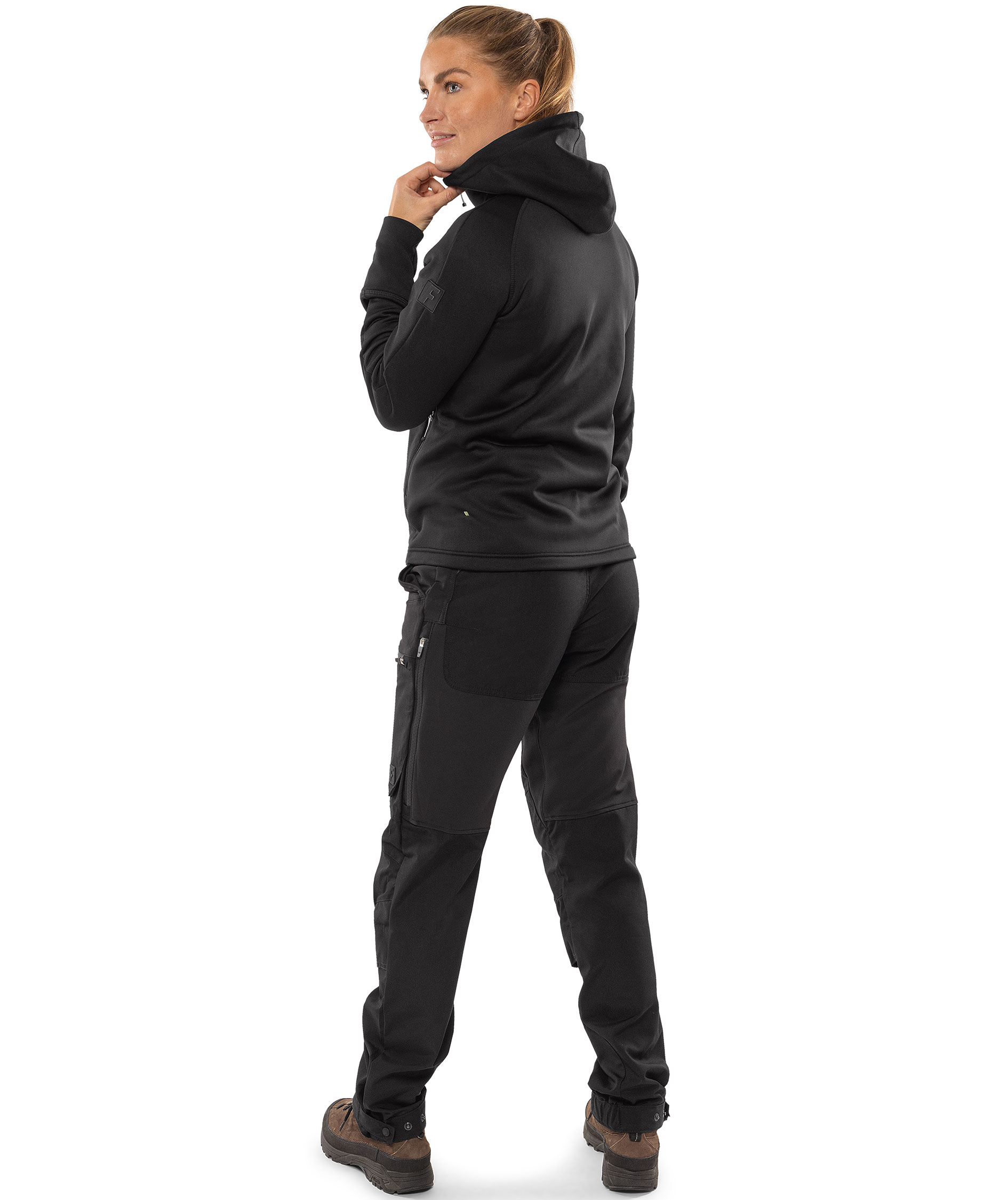 Fristads Cobalt Polartec&reg; Damen Hoodie mit Rei&szlig;verschluss, Schwarz, large image number 3