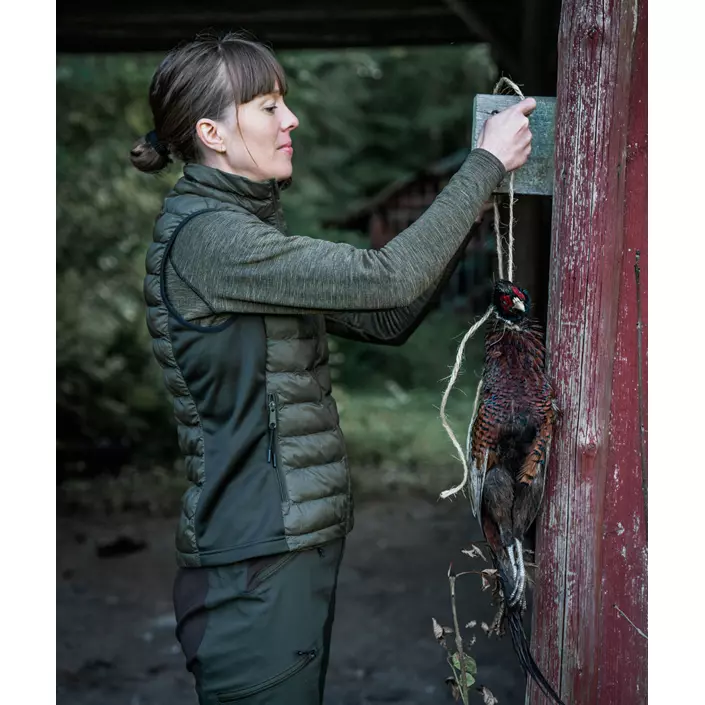 Seeland Peak Aia dame baselayer trøje, Military Olive Melange, large image number 1