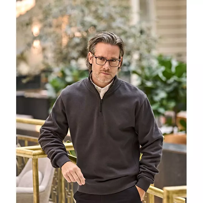 Tee Jays Half-zip sweatshirt, Dark Grey, large image number 5