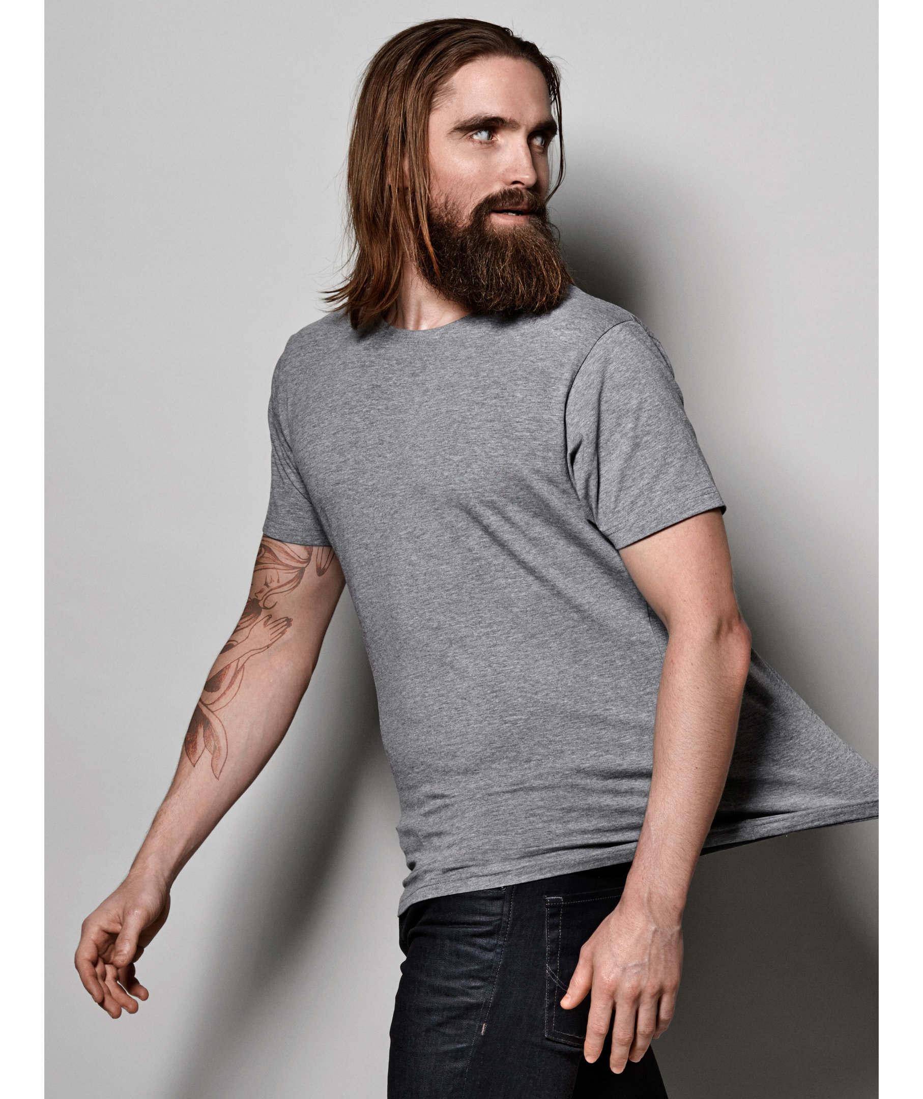 ID T-shirt with stretch, Grey Melange, large image number 5