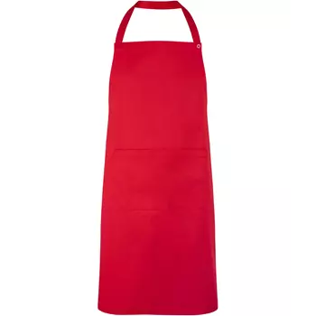 ID bib apron with pocket, Red