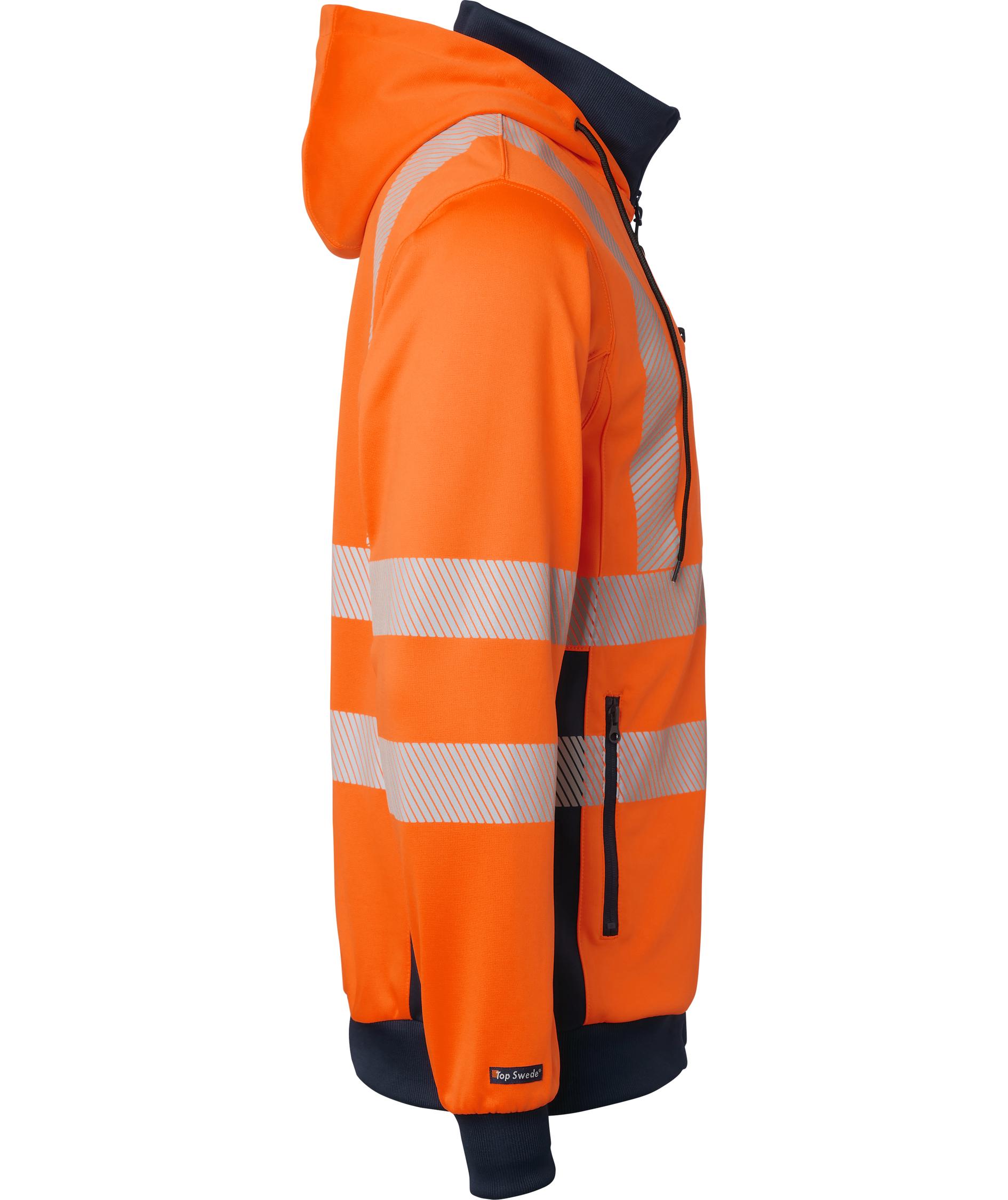 Top Swede hoodie with zipper 1729, Hi-Vis Orange/Navy, large image number 2