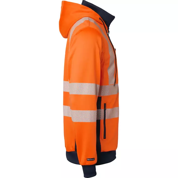Top Swede hoodie with zipper 1729, Hi-Vis Orange/Navy, large image number 2