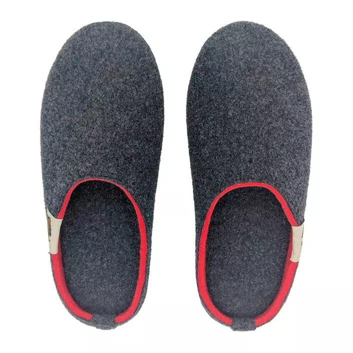 Gumbies Outback Slipper tofflor, Charcoal/Red, large image number 2