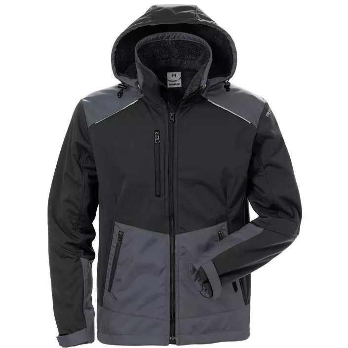 Fristads softshell winter jacket 4060, Black/Grey, large image number 0