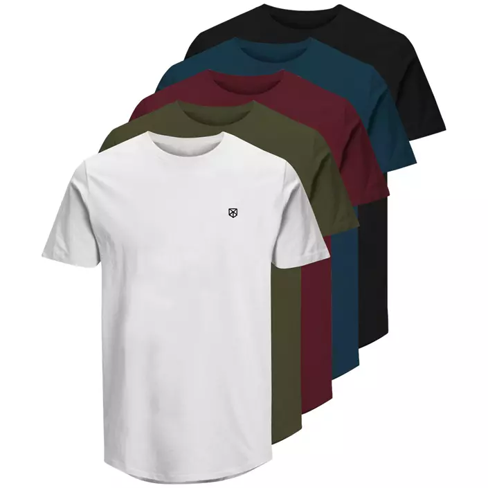 Jack & Jones JACJENS 5-pack T-shirt, Navy Blazer/White/OliveNight/Black/PortRoyale, large image number 0