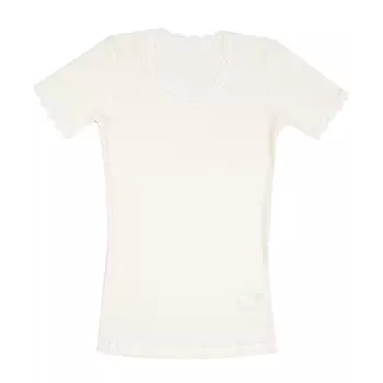 Joha Cecilie Damen T-Shirt mit Merinowolle, Weiß