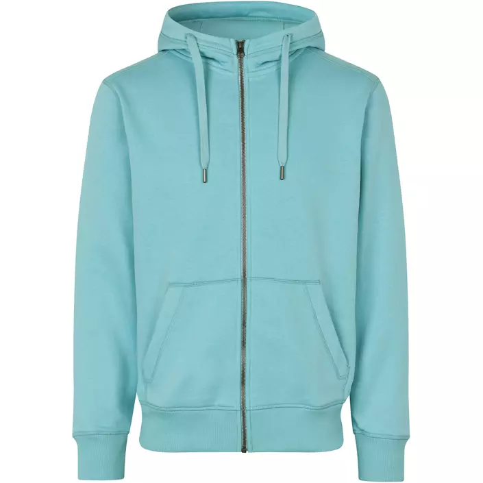 ID Core hoodie med dragkedja, Dusty Aqua, large image number 0