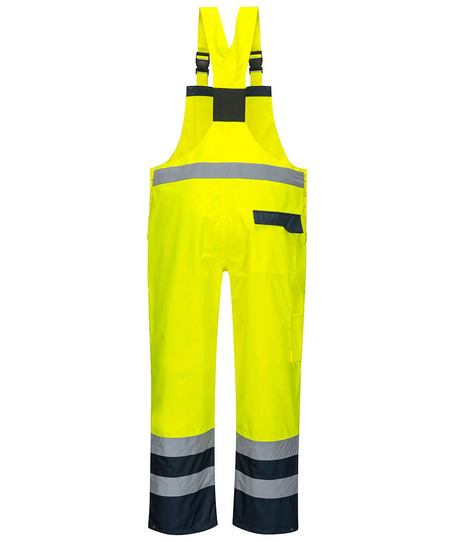 Portwest shell coveralls, Hi-Vis yellow/marine