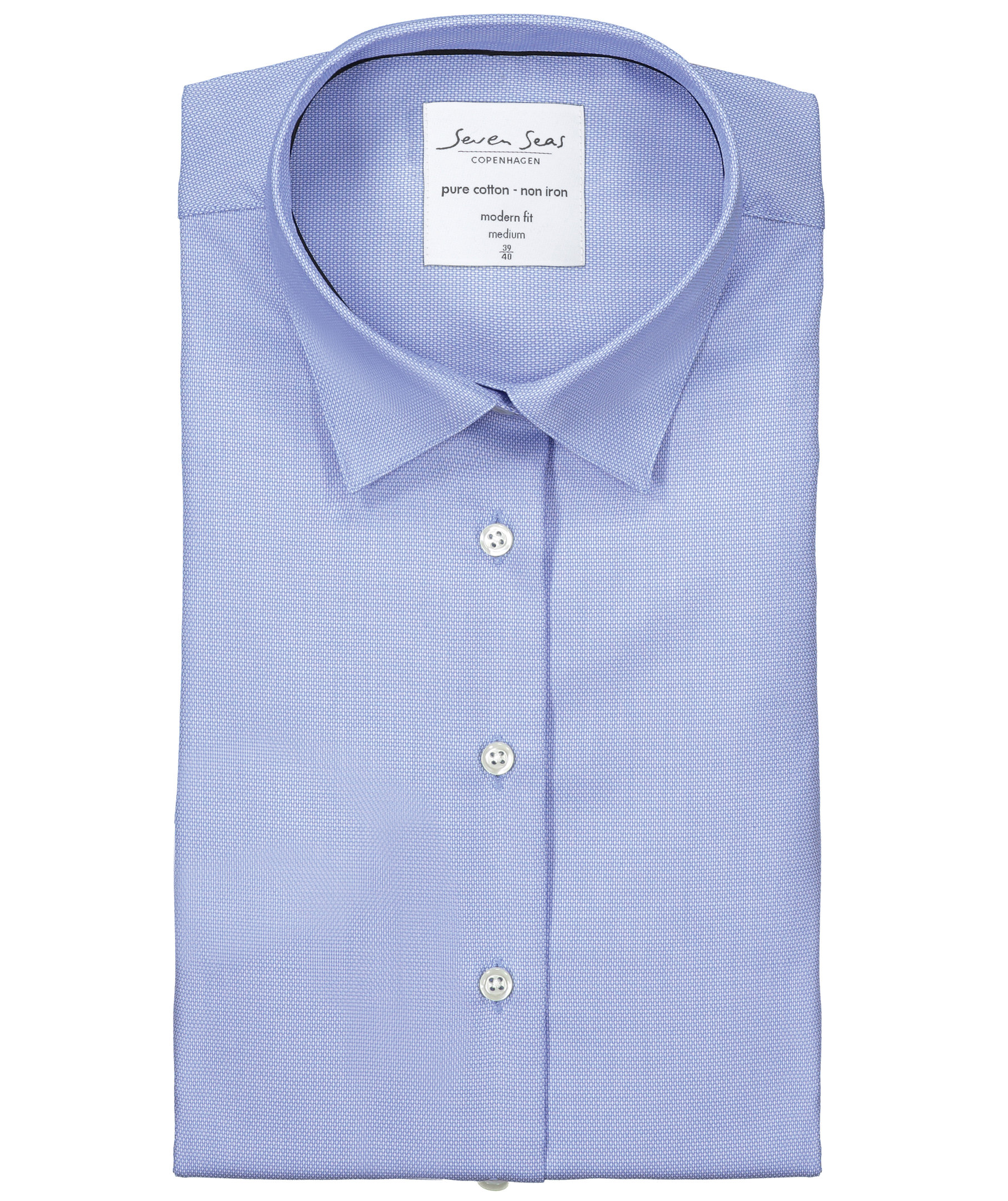 Seven Seas Dobby Royal Oxford modern fit skjorta dam, Ljusbl&aring;, large image number 4