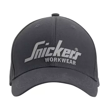 Snickers Logo Cap, Stahlgrau/Schwarz