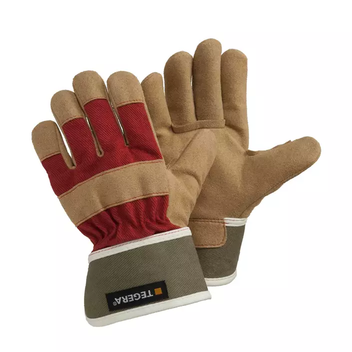 Tegera 90088 work gloves for kids, Brown/Red/Green, large image number 0