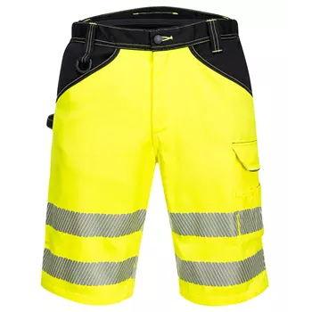 Portwest PW3 work shorts, Hi-vis Yellow/Black