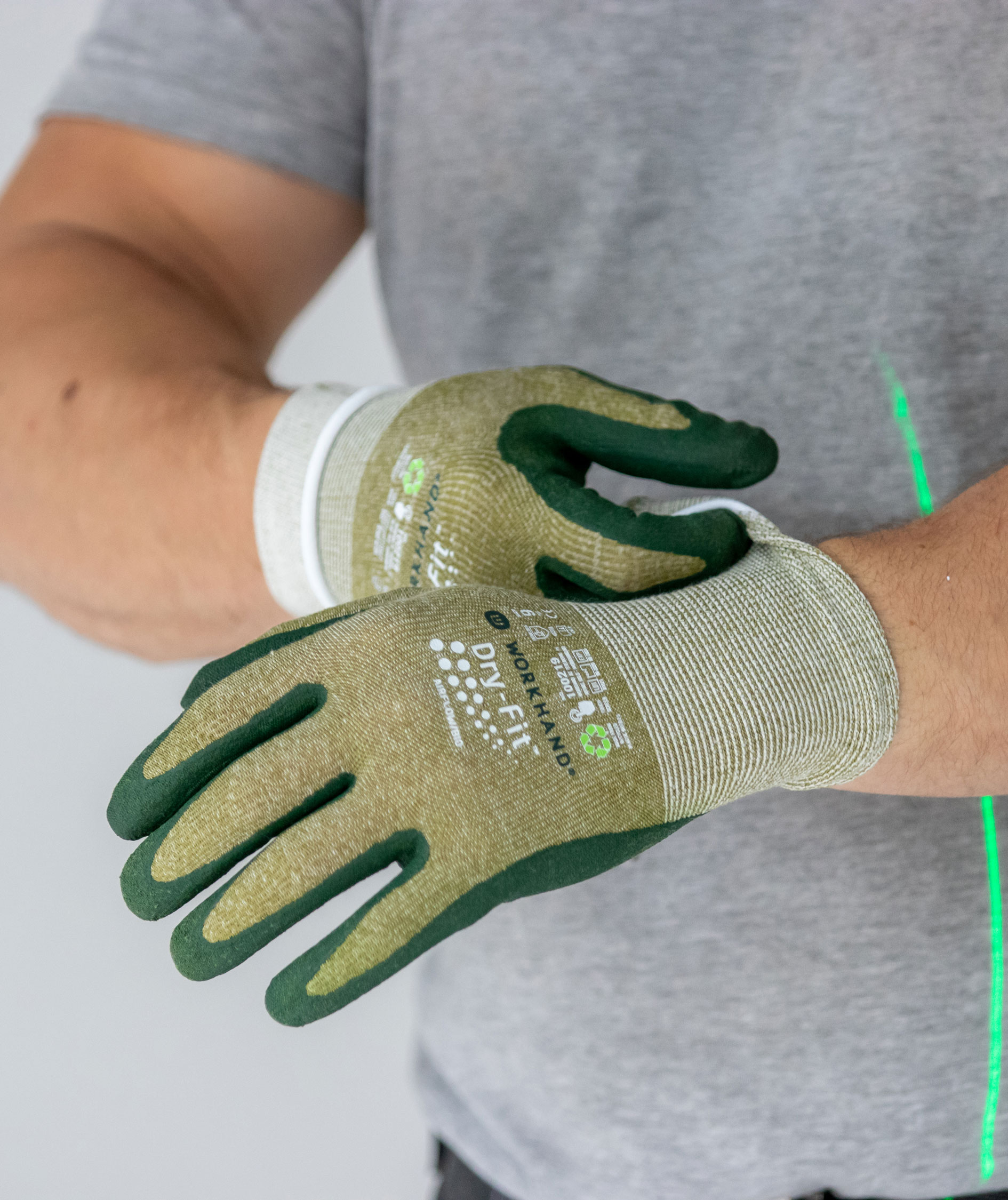 Workhand Dry-Fit Airflow montagehandskar, Khaki/Gr&ouml;n, large image number 4
