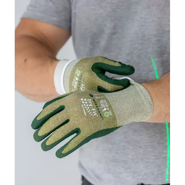Workhand Dry-Fit Airflow assembly gloves, Sand/green, large image number 4