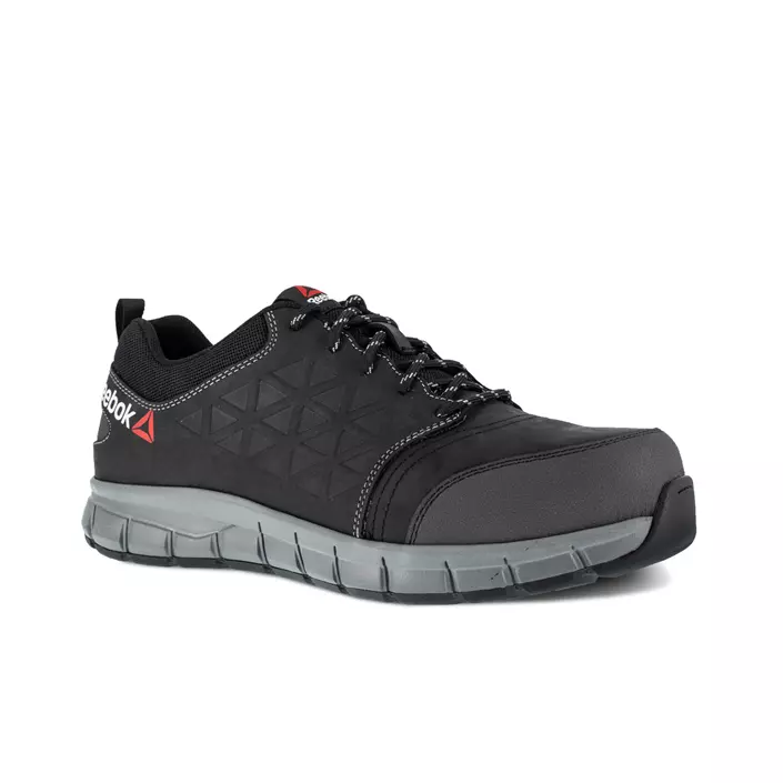 Reebok Black Leather Oxford safety shoes S1P, Black, large image number 0