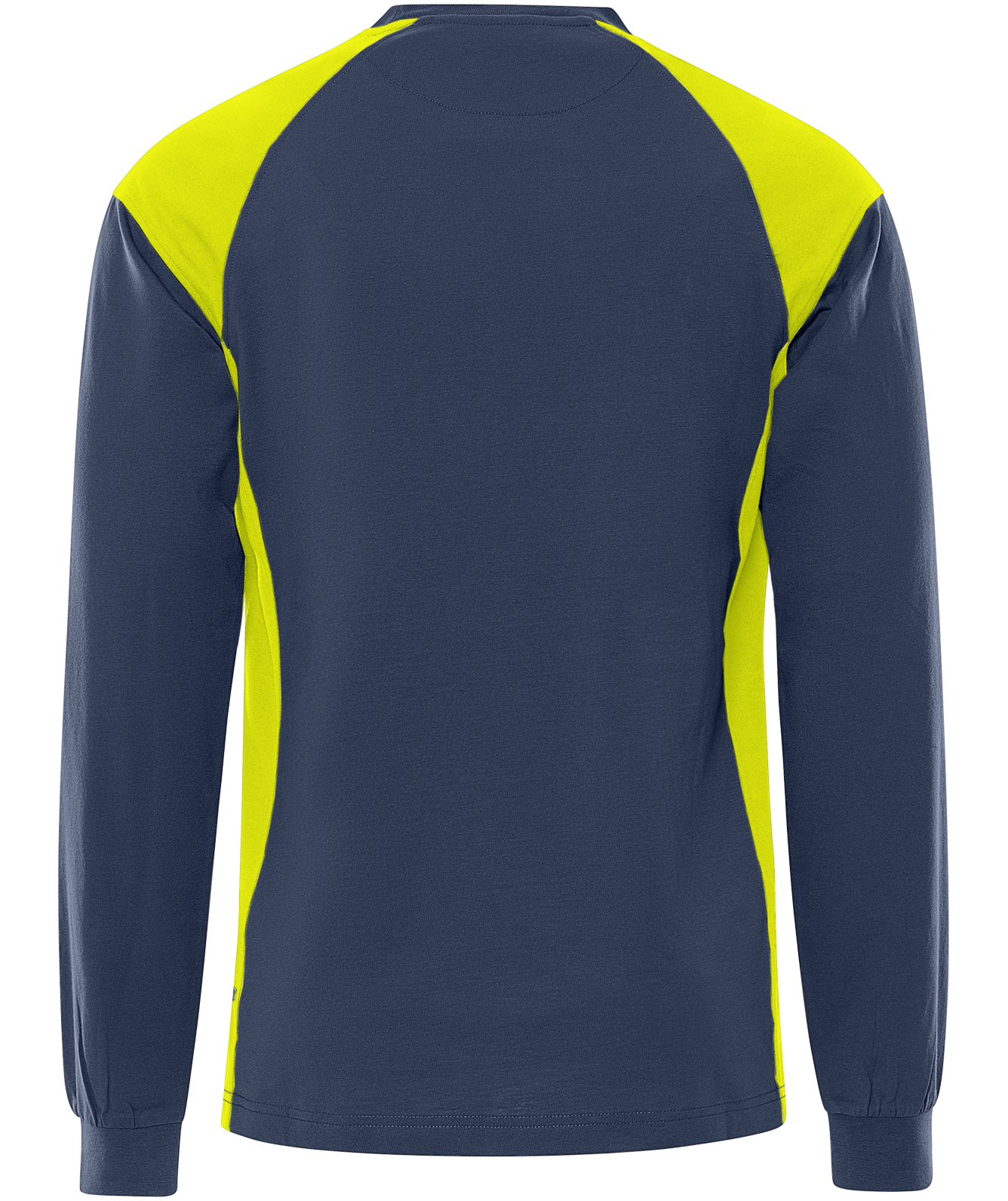 Fristads Heavy long-sleeved T-shirt 7071 GTM, Marine/Hi-Vis yellow, large image number 1