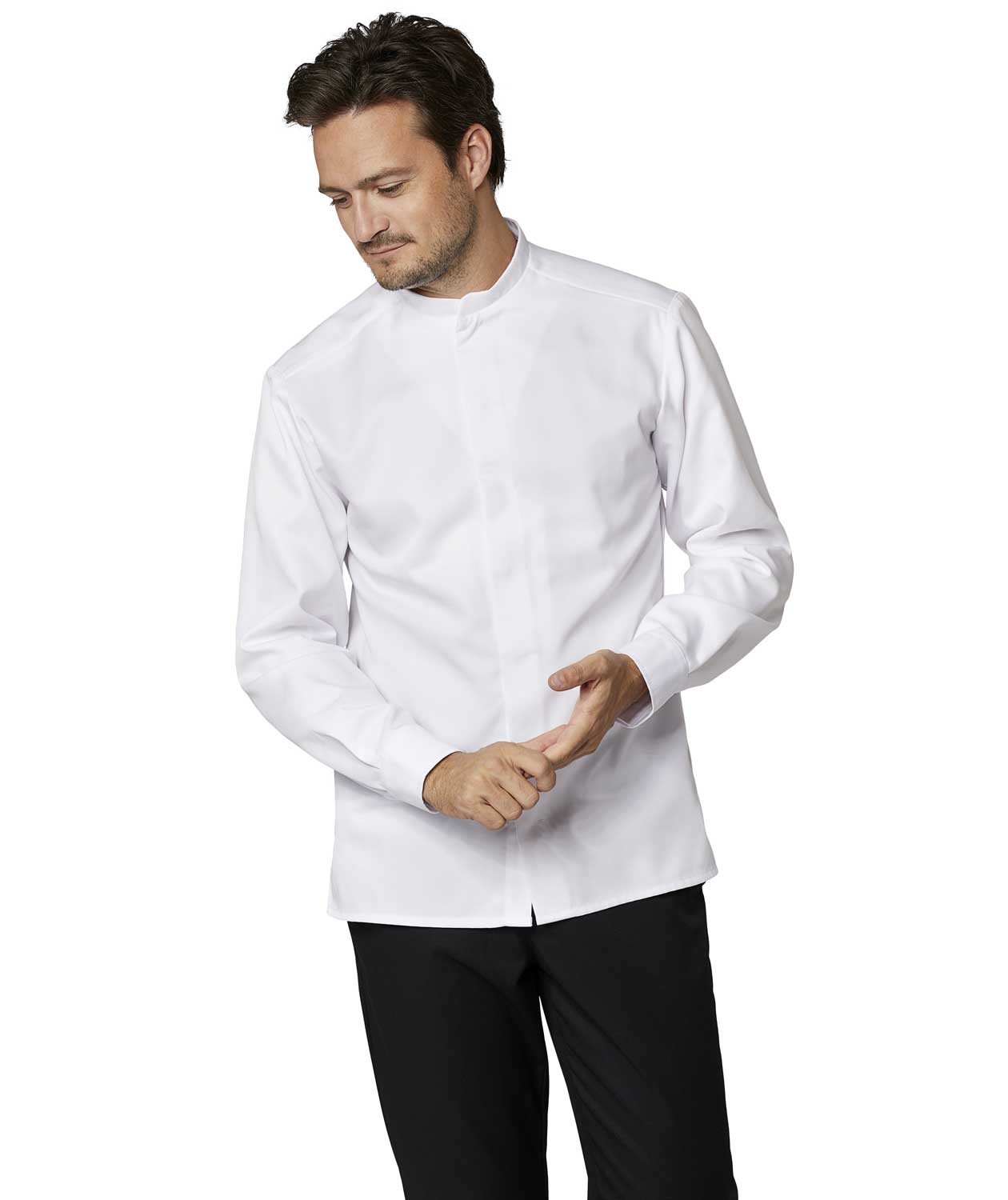 Kentaur modern fit chefs-/service shirt, White