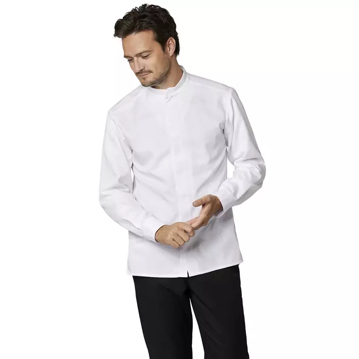 Kentaur modern fit kokke-/service skjorte, Hvid, large image number 1
