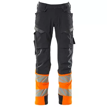 Mascot Accelerate Safe work trousers full stretch, Dark Marine Blue/Hi-Vis Orange