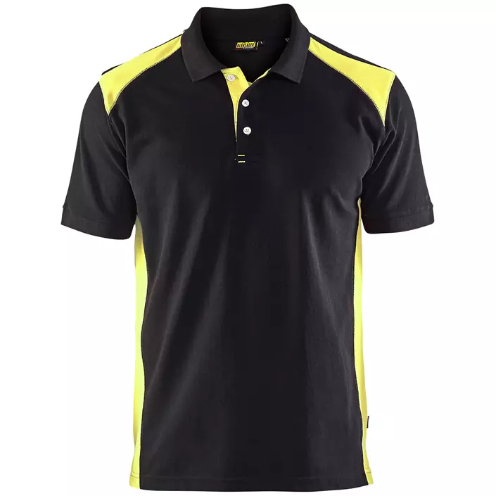 Blåkläder polo T-shirt, Black/Hi-Vis Yellow, large image number 0