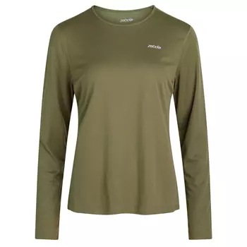 Zebdia långärmad T-shirt dam, Militärgrön