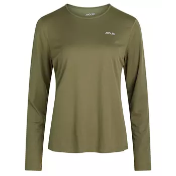 Zebdia Damen langärmliges T-Shirt, Armee Grün